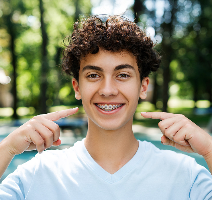 Smiling Teenager with braces